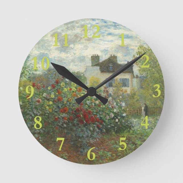 Reloj Redondo Mediano Jardín de artistas monet en pintura argentina (Anverso)