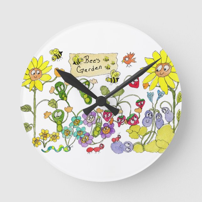 Reloj Redondo Mediano Jardín de Bee (Anverso)