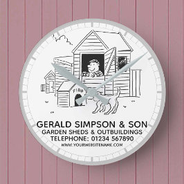 Reloj Redondo Mediano Jardín de cobertizos, kenianos y edificios anexos