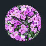 Reloj Redondo Mediano Jardín de flores moradas<br><div class="desc">Jardín de flores moradas</div>