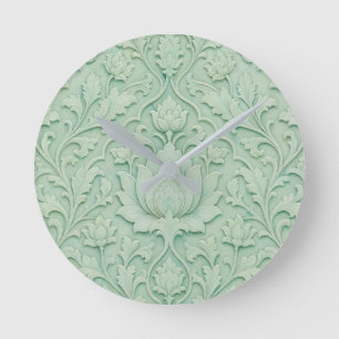 Reloj Redondo Mediano Jardín de Jade — Celadón Pálido Persa