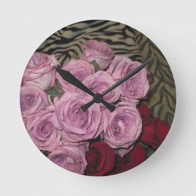 Reloj Redondo Mediano Jardín floral (Anverso)