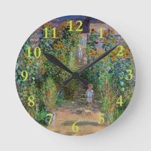 Reloj Redondo Mediano Jardín Monet Vetheuil Pintura Impresionista