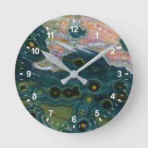 Reloj Redondo Mediano Jaspe manchado verde del océano