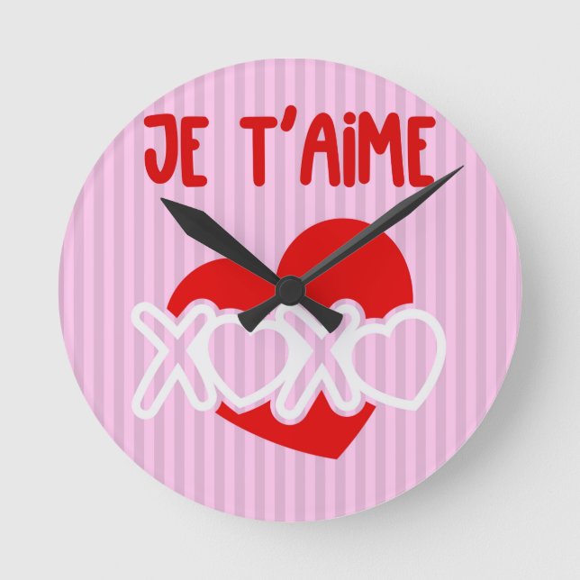 Reloj Redondo Mediano Je t’aime. (Anverso)