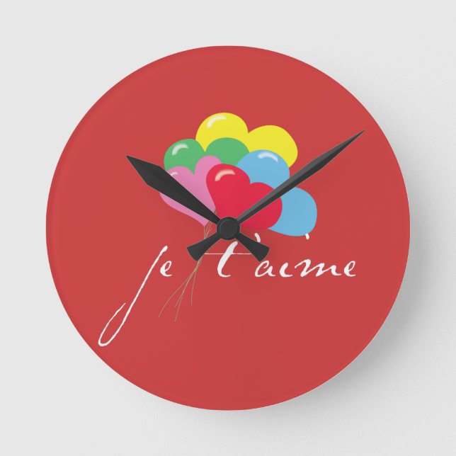Reloj Redondo Mediano Je' taime (te amo) (Anverso)