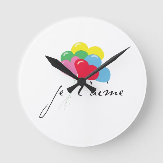 Reloj Redondo Mediano Je' taime (te amo) (Anverso)