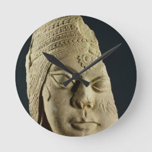 Reloj Redondo Mediano Jefe de piedra arenisca roja de Yakshi, Bharhut,