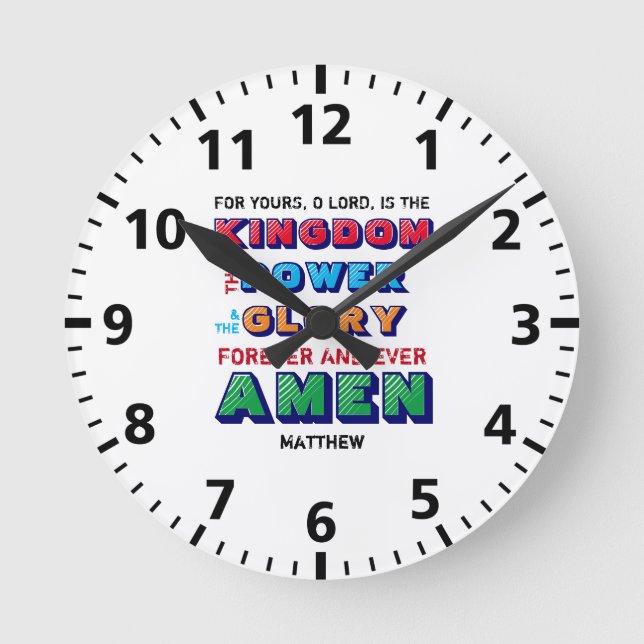 Reloj Redondo Mediano JEHOVAH PRAYER, Jóvenes cristianos coloridos (Anverso)