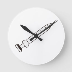 Reloj Redondo Mediano Jeringuilla médica