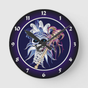Reloj Redondo Mediano Jester Skull