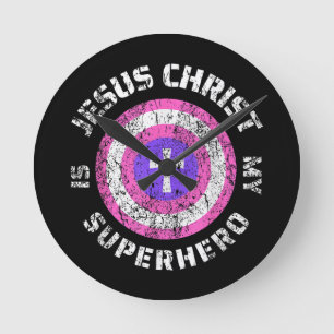 Reloj Redondo Mediano Jesucristo es mi superhéroe Jesús
