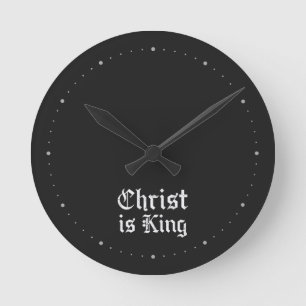 Reloj Redondo Mediano Jesucristo es Rey Arte Grunge Gothic Blackletter