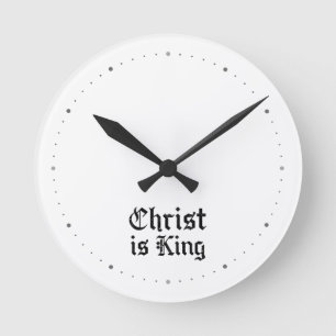 Reloj Redondo Mediano Jesucristo es Rey Arte Grunge Gothic Blackletter