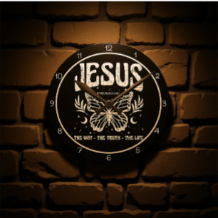 Reloj Redondo Mediano Jesús El Camino La Verdad La Vida Mariposa