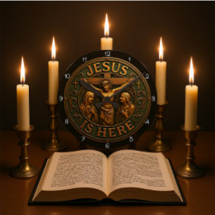 Reloj Redondo Mediano Jesús Está Aquí Religioso