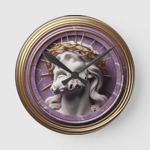 Reloj Redondo Mediano Jesús mirando al cielo con espinas