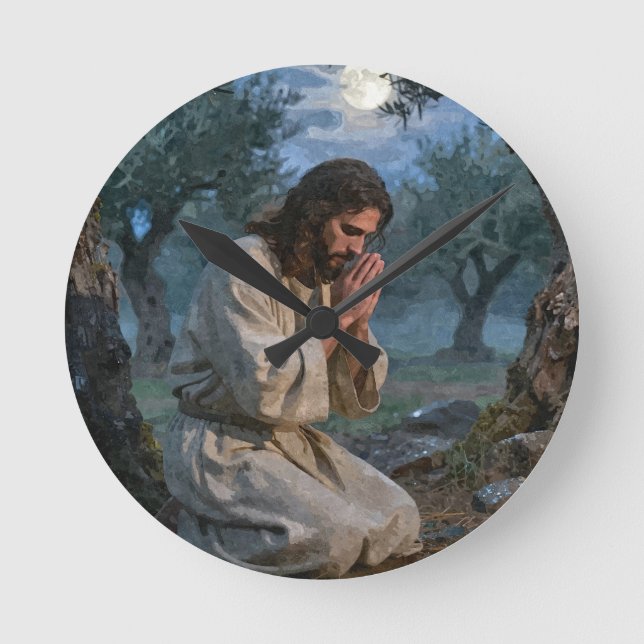 Reloj Redondo Mediano Jesús orando (Anverso)