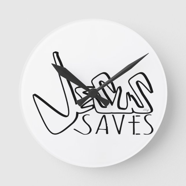 RELOJ REDONDO MEDIANO JESUS SAVES GRAFFITI  (Anverso)