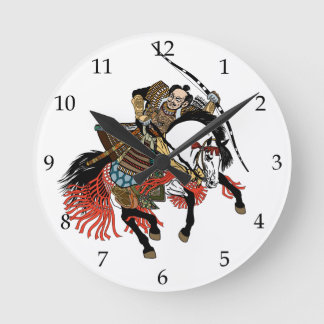 Reloj Redondo Mediano Jinete samurai japonés