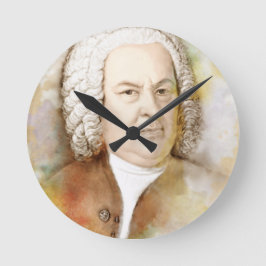 Reloj Redondo Mediano Johann Sebastian Bach Portrait in beige