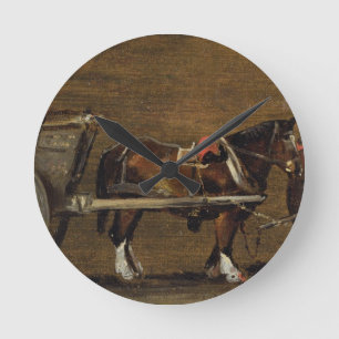 Reloj Redondo Mediano John Constable el   un carro de la granja con dos