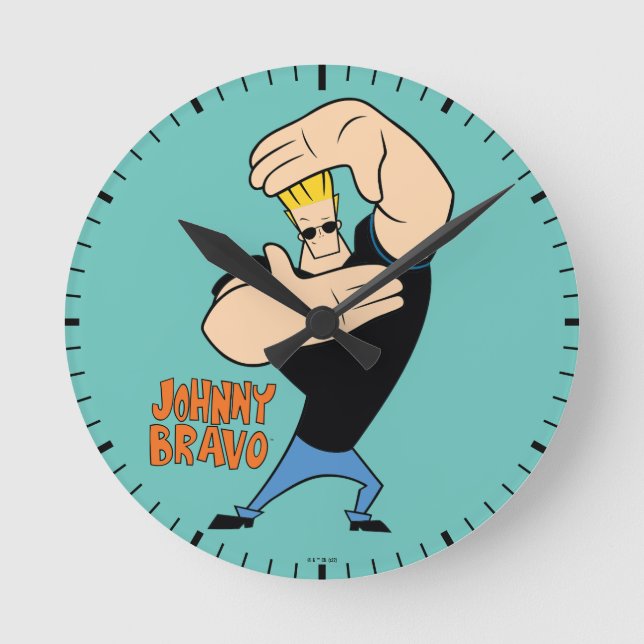 Reloj Redondo Mediano Johnny Bravo Picture Frame Pose (Anverso)