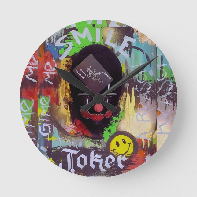Reloj Redondo Mediano Joker Pop Art Specialty (Anverso)
