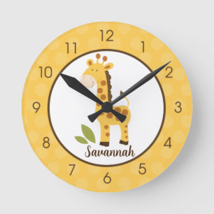 Reloj Redondo Mediano Jóvenes de la guardería de la jungla amarilla