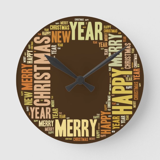 Reloj Redondo Mediano JOY Wordcloud Navidades (Anverso)
