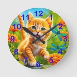 Reloj Redondo Mediano Joyous Kitten