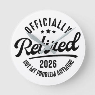Reloj Redondo Mediano Jubilado Oficialmente Retirado 2026 Divertida Jubi
