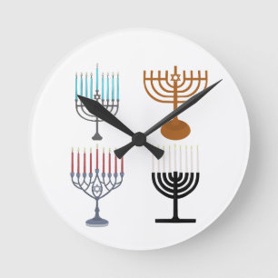 Reloj Redondo Mediano Judaísmo Hanukkah Religión judía