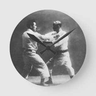 Reloj Redondo Mediano Judo de Judoka Jigoro Kano Kyuzo Mifue del japoné