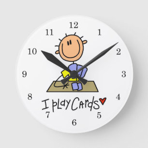 Reloj Redondo Mediano Juego a las Cartas