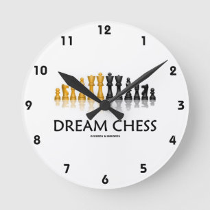 Reloj Redondo Mediano Juego de ajedrez reflexivo (piezas de ajedrez)