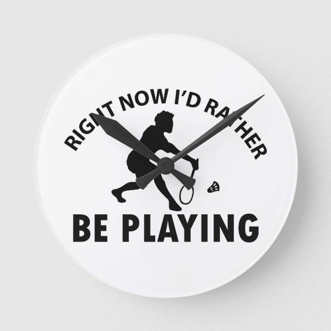 Reloj Redondo Mediano juego de bádminton (Anverso)