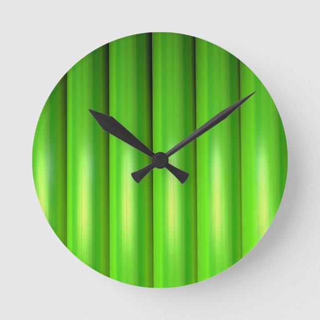 Reloj Redondo Mediano Juego de bambú verde (Anverso)