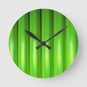 Reloj Redondo Mediano Juego de bambú verde
