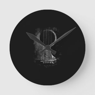 Reloj Redondo Mediano Jugador de guitarra acústica Six String Rock & Rol