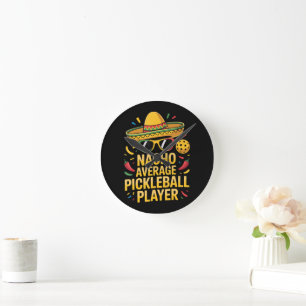 Reloj Redondo Mediano Jugador de Pickleball No Promedio