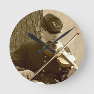 Reloj Redondo Mediano Jugador de pie de guerra civil