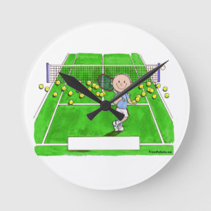 Reloj Redondo Mediano Jugador de tenis, macho - Personalizado personaliz