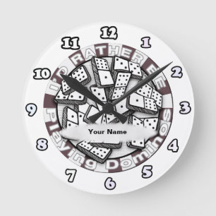 Reloj Redondo Mediano Jugar Dominó Preferiblemente