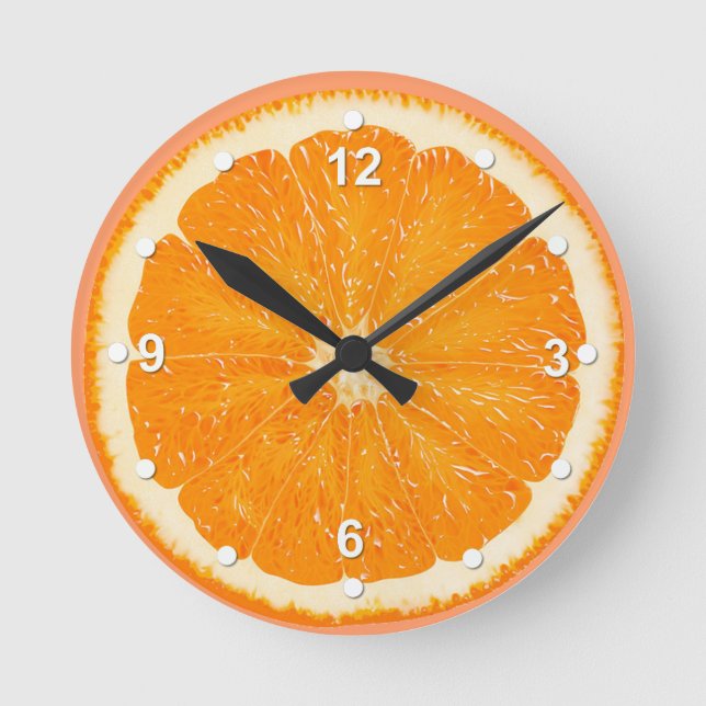 Reloj Redondo Mediano Juicy Naranja Kitchen Wall Clock (Anverso)