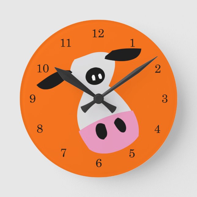 Reloj Redondo Mediano Just a Cow (Anverso)