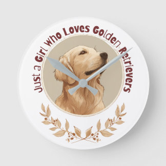 Reloj Redondo Mediano Just a Girl Who Loves Golden Retrievers 