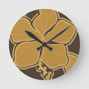 Reloj Redondo Mediano Kailua Hibiscus Hawaii Clocks Muros