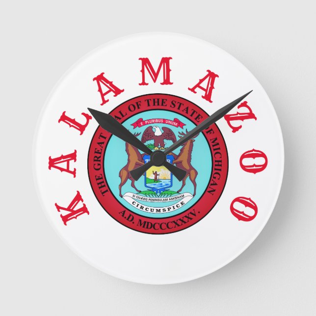 Reloj Redondo Mediano Kalamazoo, Michigan (Anverso)