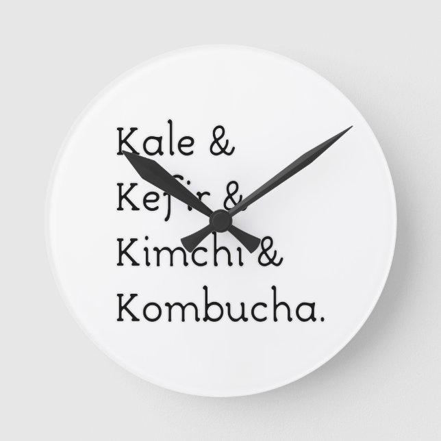 Reloj Redondo Mediano Kale Kefir Kimchi Kombucha (Anverso)